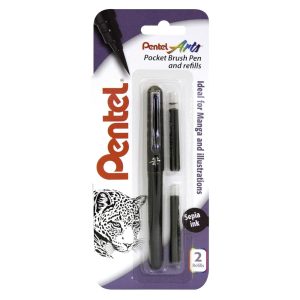 Pentel-Brush-Pen-with-2-Cartridges-main-2