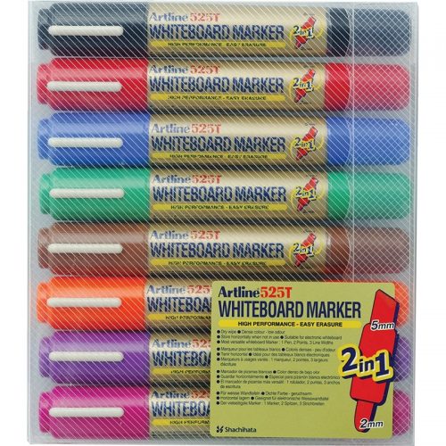 Artline 2 In 1 Whiteboard Markers Twin Tip Pack of 8 alt