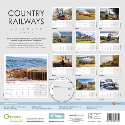 Country Railways Calendar 2022-back