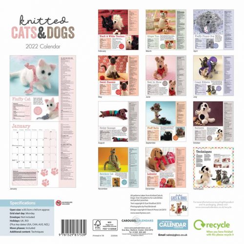 Knitted Cats & Dogs Calendar 2022-back