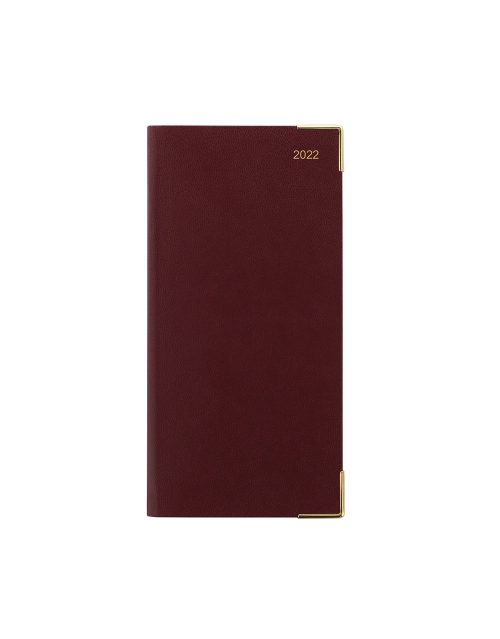 Letts Classic Slim Week to View Diary 2022 with Appointments Burgundy-front