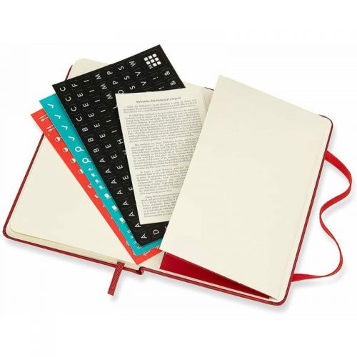 Moleskine 2022 Pocket Weekly Notebook Diary Hard Cover Scarlet Red-stickers