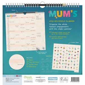 Mum's Fabric & Buttons Family Planner 2022-back