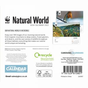 WWF, Natural World Desk Calendar 2022-back1