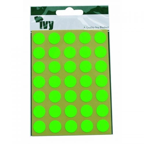 Ivy Round Circle Sticky Dot 13mm-flu-green