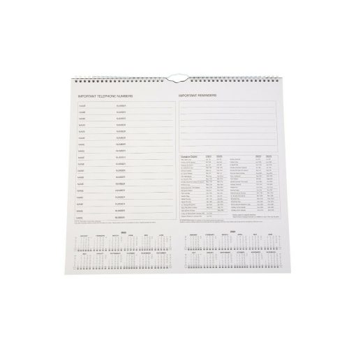 Simply A3 Wall Calendar Month to View Spiral Bound Hanging Planner 2022 back