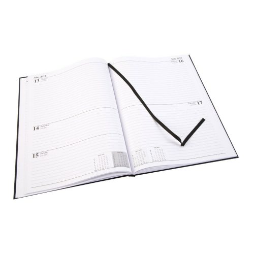 Simply A4 Diary Two Days Per Page Planner Black 2022-inside