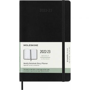Moleskine 18 Month Academic Diary 2022-23 Large Weekly Notebook Soft Cover Black-front