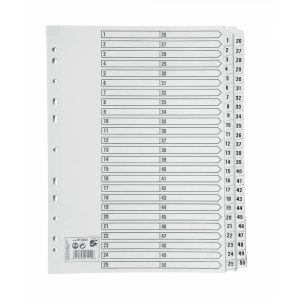 5 Star Office Index Dividers 1-50 Multipunched Tabs