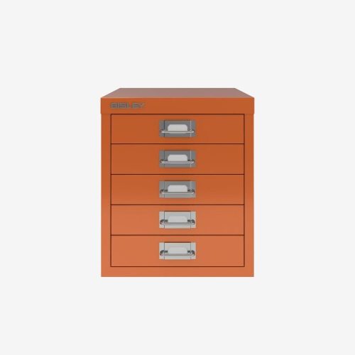 Bisley Cabinet 5 Drawer H125NL Orange-F