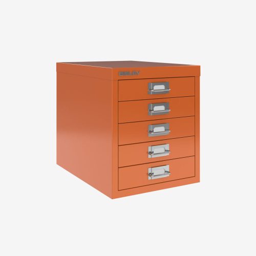 Bisley Cabinet 5 Drawer H125NL Orange-R