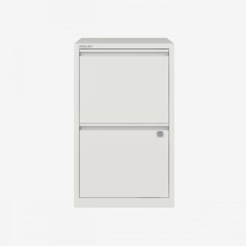 Bisley Filing Cabinet 2 Drawer FFPFA2 Flush Handle Traffic White-F