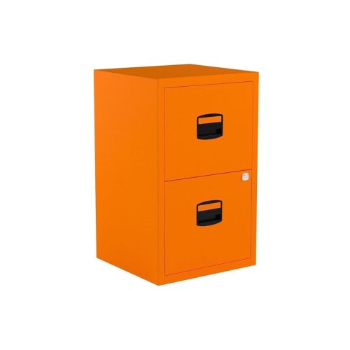 Bisley Filing Cabinet 2 Drawer orange2
