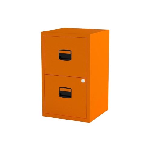 Bisley Filing Cabinet 2 Drawer orange3