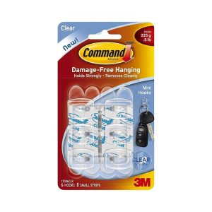 Command Mini Clear Hooks with Clear Strips 17006CLR-main