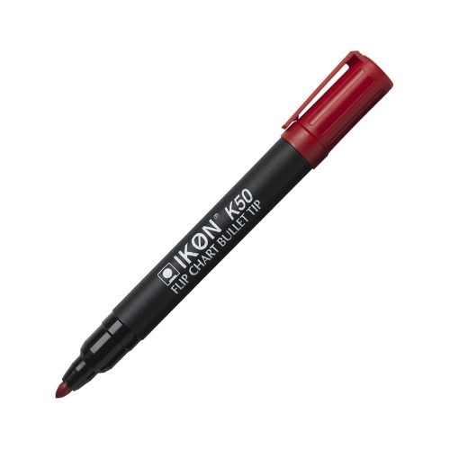 Hainenko Ikon K50 Flipchart Marker Pens Bullet Tip-red