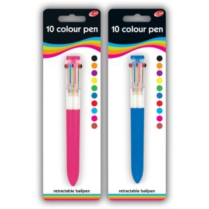 Jumbo 10 in 1 Multicolour Retractable Pens-main