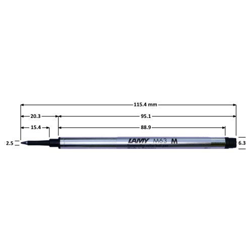 Lamy M63 Rollerball Pen Refill-size