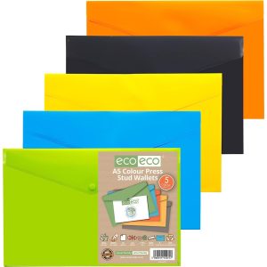 eco eco A5 Colour Press Stud Wallets-main1