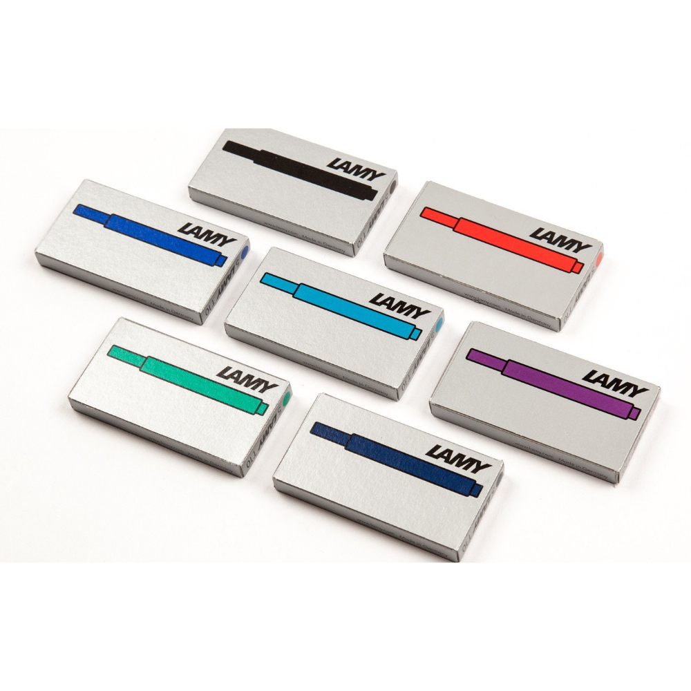 Lamy T10 Fountain Pen Ink Cartridges – Turquoise Blue – 5 Pack – Genuine
