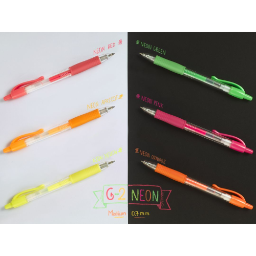 Pilot G2 Neon Retractable Gel Rollerball Pen-ink colour