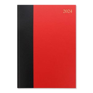 Letts 2024 Standard A4 2 Pages per Day Red & Black-main