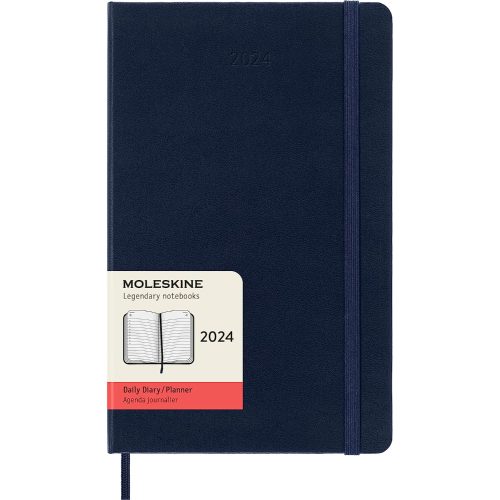 Moleskine 2024 Daily Diary Large Hardcover Notebook Sapphire Blue-main