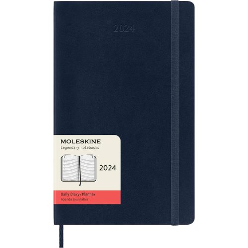 Moleskine 2024 Daily Diary Large Softcover Notebook Sapphire Blue-main