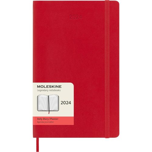 Moleskine 2024 Daily Diary Large Softcover Notebook Scarlet Red-main