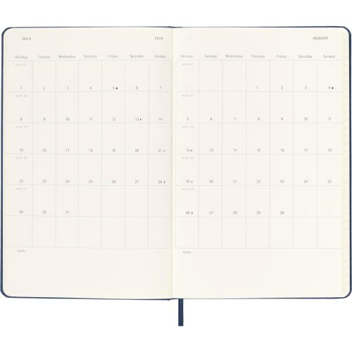 Moleskine 2024 Weekly Diary Large Hardcover Notebook Sapphire Blue-inside2