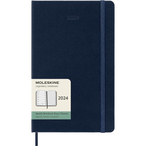 Moleskine 2024 Weekly Diary Large Hardcover Notebook Sapphire Blue-main