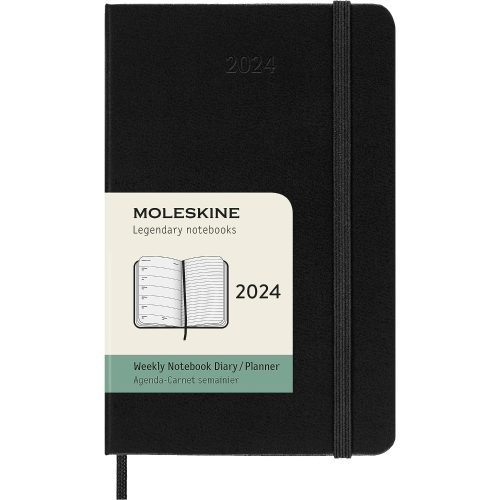 Moleskine 2024 Weekly Diary Pocket Hardcover Notebook Black-main