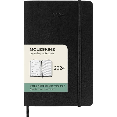 Moleskine 2024 Weekly Diary Pocket Softcover Notebook Black-main