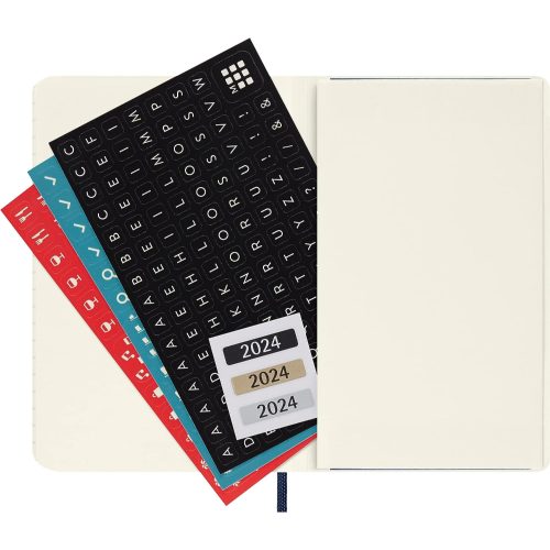 Moleskine 2024 Weekly Diary Pocket Softcover Notebook Sapphire Blue-stickers