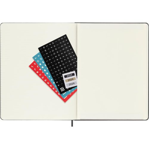 Moleskine 2024 Weekly Diary XL Hardcover Notebook Black-stickers