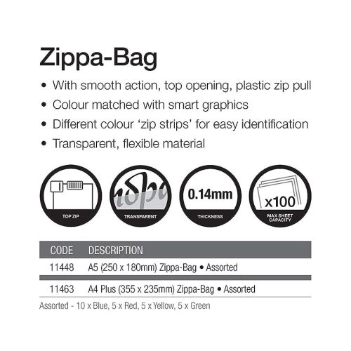 Snopake 11448 A5 Clear Zip Bags-info