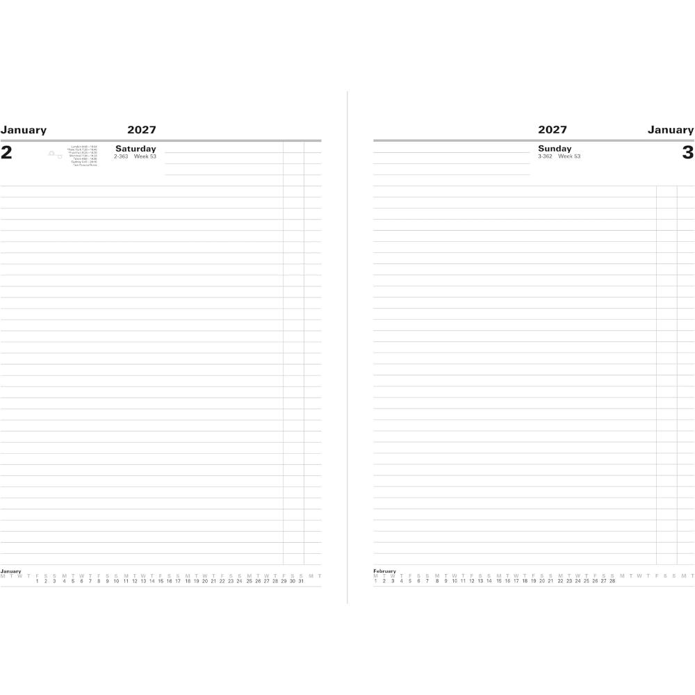 Letts of London Standard A4 day to a page 2027 diary inside
