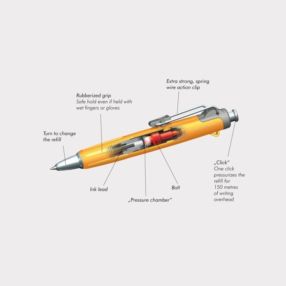 Penna A Sfera Tombow AirPress Arancione | Scrive Sottosopra E Su Carta Bagnata