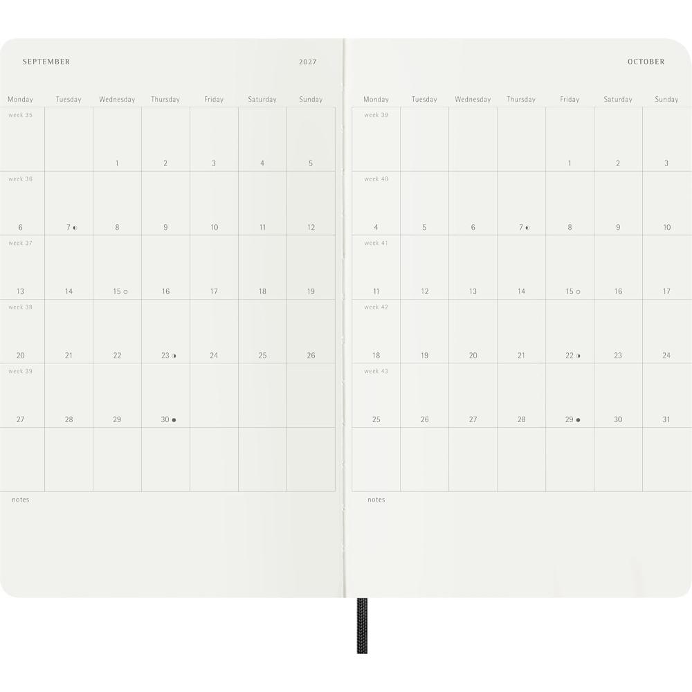 Moleskine 2027 12-Month Weekly Horizontal Large Black Softcover Diary - Image 4