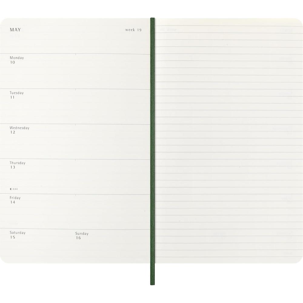 Moleskine 2027 12-Month Weekly with Notes Large Myrtle Green Hardcover Diary - Image 3