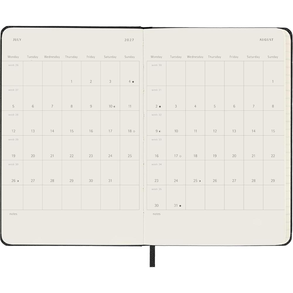 Moleskine 2027 12-Month Weekly with Notes Pocket Black Hardcover Diary - Image 3