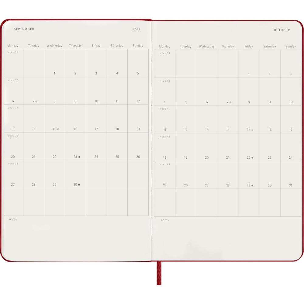 Moleskine 2027 Daily Diary Large Hardcover Notebook Scarlet Red - Image 3