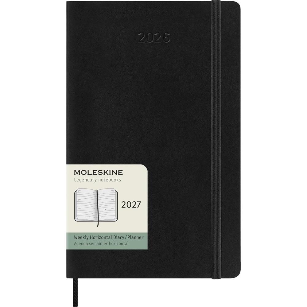 Moleskine 2027 12-Month Weekly Horizontal Large Black Softcover Diary