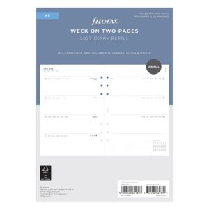Minimal Week On Two Pages Diary - A5 2027 Multilanguage 68590