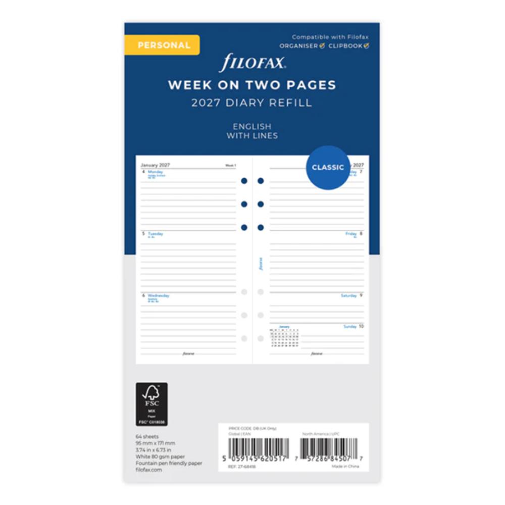 Week On Two Pages Lined Diary - Personal 2027 English