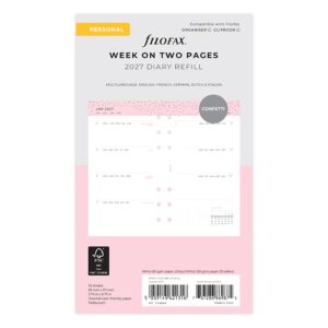 Confetti Week On Two Pages Diary - Personal 2027 Multilanguage