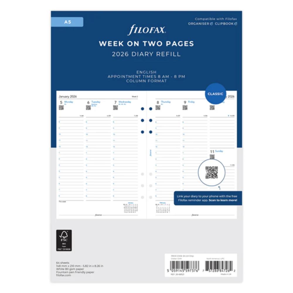 Week On Two Pages Diary With Appointments - A5 2027 English 68521