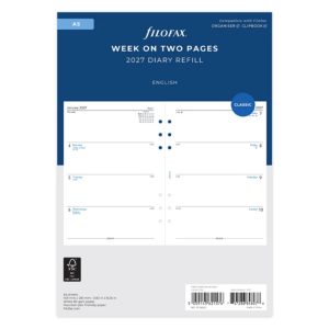 Week On Two Pages Diary - A5 2027 English 68522