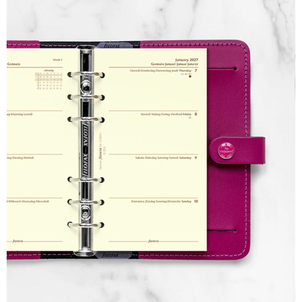 Filofax 2027 Personal Week on Two Pages Cotton Cream Multilanguage Diary Refill 68413 - Image 3