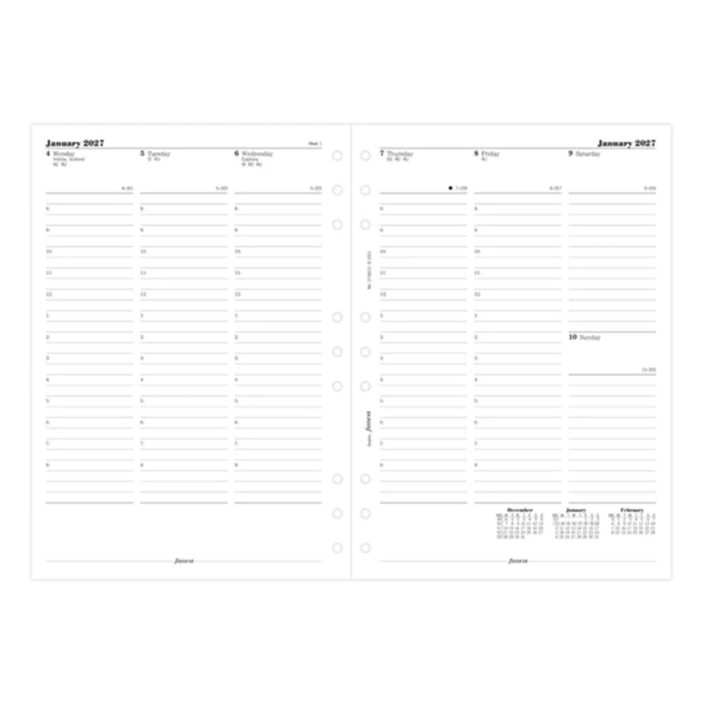 Week On Two Pages Diary With Appointments - Deskfax 2027 English